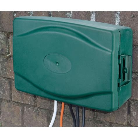 cable tv outdoor junction box street green round|Masterplug 15.